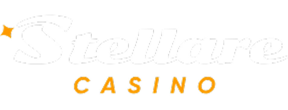 Logo bianco di Stellare Casino su sfondo viola chiaro