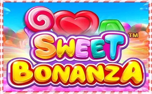 Copertina della slot 'Sweet Bonanza' con sfondo colorato di dolci e caramelle